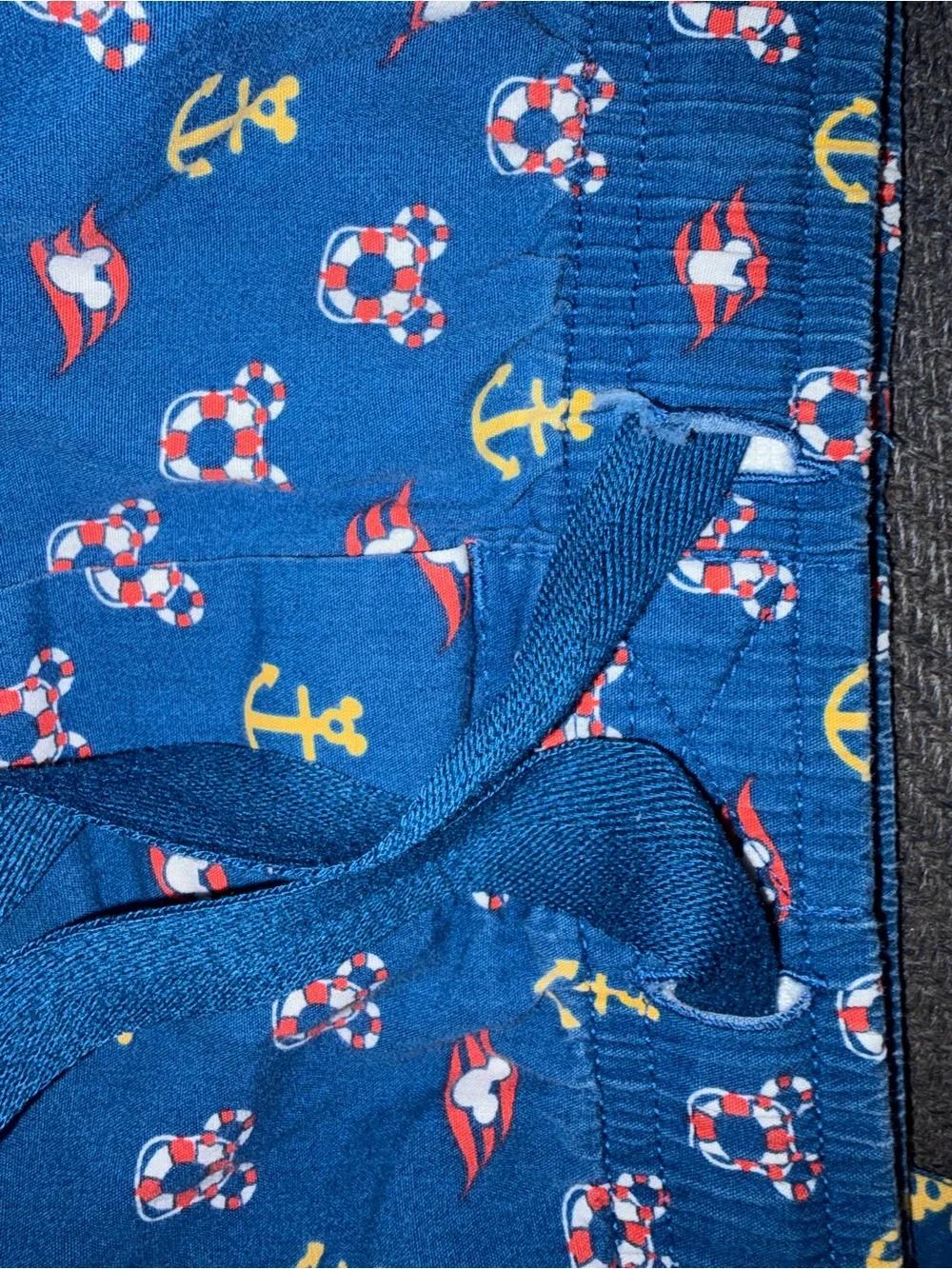 Disney Cruise Line Pajama Pants Blue Mickey Mouse Anchor Nautical Lounge Size L